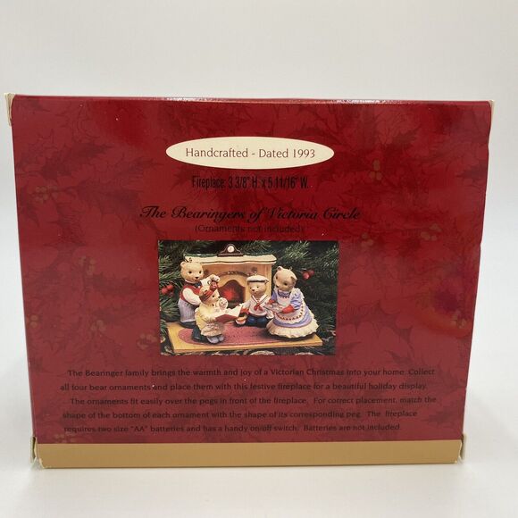 1993 Hallmark Keepsake Ornaments The Bearingers Fireplace Complete Set WORKING - Picture 10 of 10